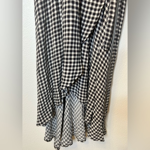 NWT..GANNI Check Gingham Print Wrap Dress Size 32 - Picture 9 of 15